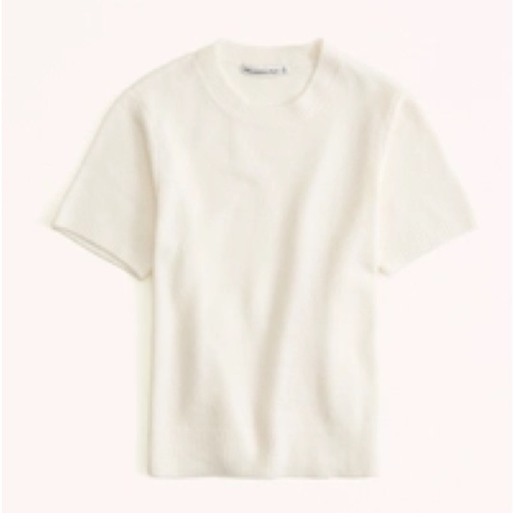 White Short Sleeve Knit Top